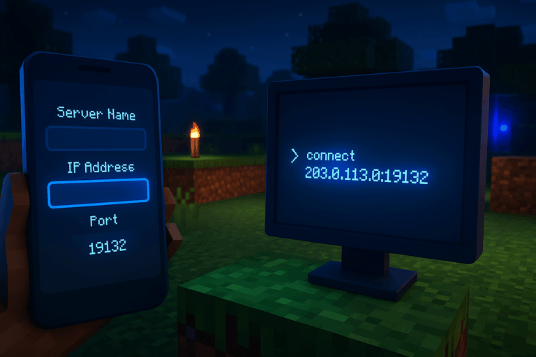 Connexion serveur IP dans Minecraft