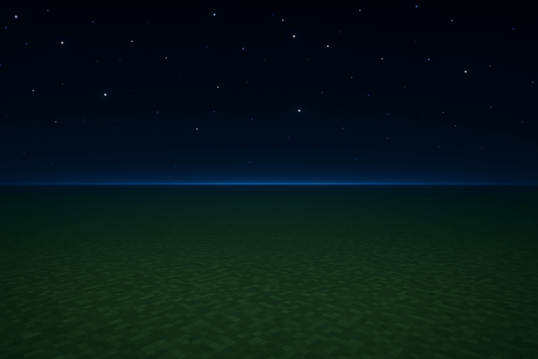 Nuit étoilée sur paysage pixelisé