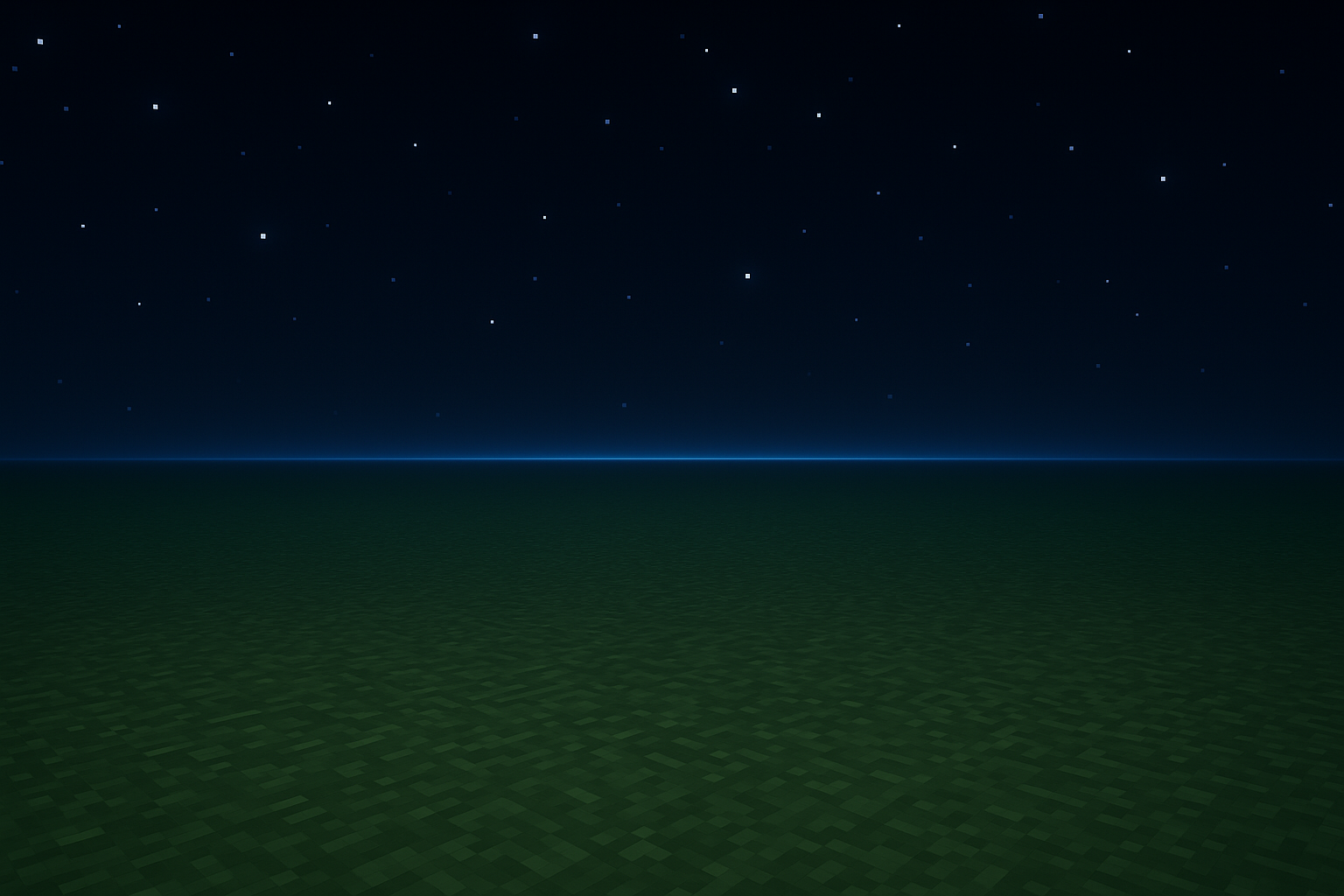 Nuit étoilée sur paysage pixelisé