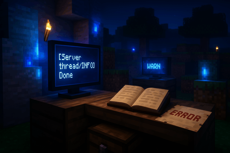 Bureau informatique pixelisé avec écran et livre