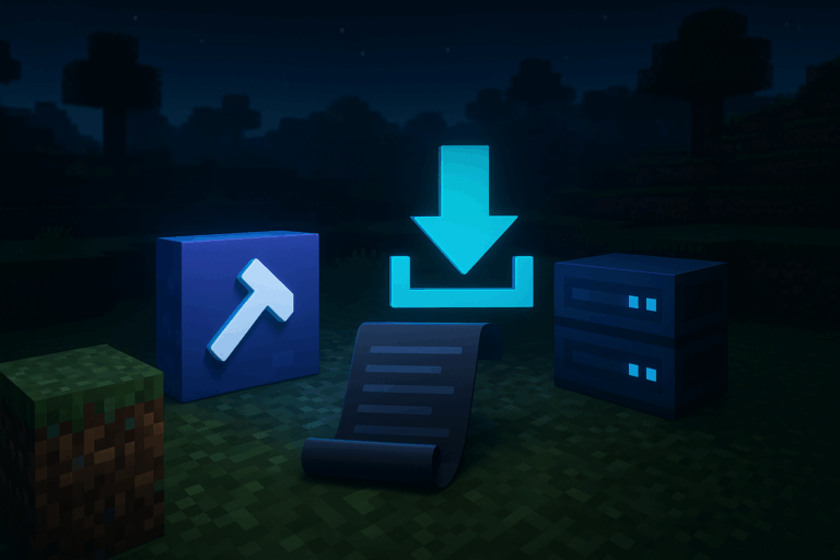 Icônes Minecraft: outils, téléchargement et serveur.